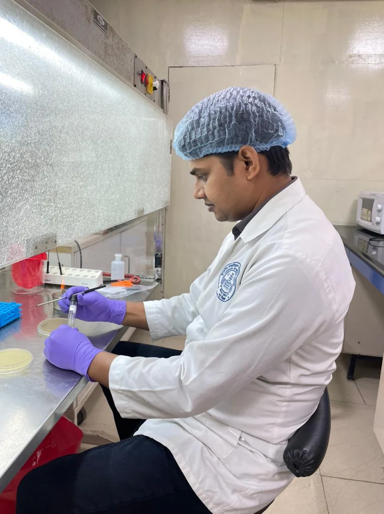 Sample processing inside Pathogen Diagnostics laboratory